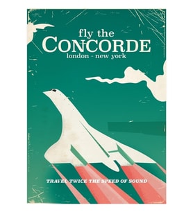 Concorde Tatil Afişi Tablo Ahşap Poster Dekoratif