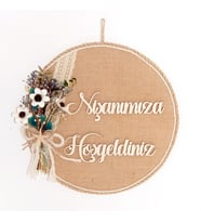 Lora Davet Yapay ve Kuru Çiçekli Kapı Süsü (1 Adet) Naturel - 54208