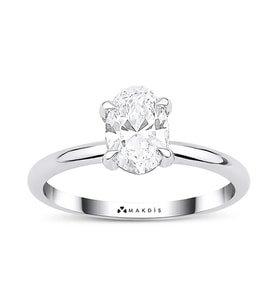 1.10 Karat Oval Tektaş Pırlanta Yüzük