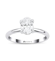 1.10 Karat Oval Tektaş Pırlanta Yüzük