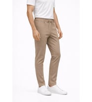 Yazı Erkek Slim Fit Dar Kesim Beli Bağlamalı Yan Cepli Casual Jogger Pantolon