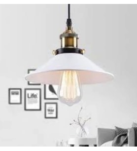 mylights  retro  metal sarkıt avize rustik tekli sarkıt beyaz başlık  23cm
