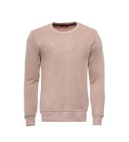 Bej Desensiz Bisiklet Yaka Sweatshirt - Wessi