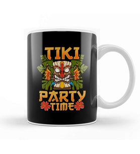 Adorable & Cute Tiki Party Time Island Luau Kupa Bardak Porselen