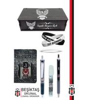 Beşiktaş Orijinal Lisanslı Premium Kalem Bileklik Bloknot Silgi Hediyelik Set (Beyaz)