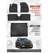 Citroen C3 Aircross Elektrikli 2025 Sonrası Uyumlu 4.5D Premium Havuzlu Paspas ve Liner ÜST Bagaj