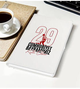 BK Gift 29 Ekim Temalı Beyaz Defter-5, Arkadaşa Hediye , 29 Ekim Hediyesi, 100.Yıl Hediyesi