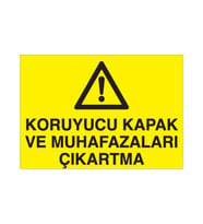 Koruyucu Kapak Uyarı Levhası 50x70cm (Karışık)