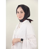 Siyah-Kırmızı Sensitive Twill İpek Eşarp 9