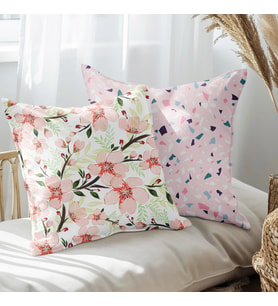 eJOYA Çiçek Tasarımlı 2'li Yastık İçi Ve Kırlent Kılıfı 45cm 113533