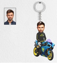 Kişiye Özel Motorcu 4 Tasarımlı Karikatür Anahtarlık