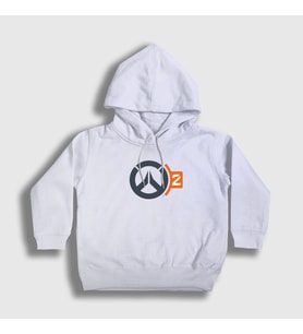 Presmono Unisex Çocuk Beyaz Logo V2 Oyun Overwatch Kapüşonlu Sweatshirt 361271tt (Beyaz)