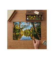 Ağaçların Suya Yansıması - Doğa - Göl Tasarımı 240 parça Ahşap Puzzle Ahşap Kutuda MP01424