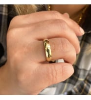 Altın Kaplama Gümüş Klasik Alyans 4mm (Gold)