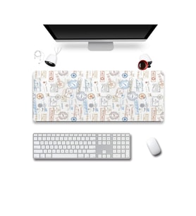 SonicTouch Damga Pulu Koleksiyonu Gamer Oyuncu Dikişsiz Sıvı Geçirmez Klavye Mouse Pad 32x70Cm