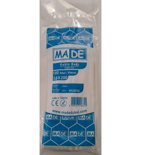 MADE KABLO BAĞI 3,6X200 mm BEYAZ 100 LÜ