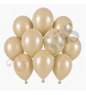 Deniz Kumu Renk Lateks Retro Balon (13 cm) - 10 Adet