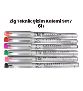 Zig Teknik Çizim Kalem Set 7 6lı 0,8mm