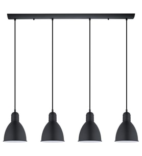 Rsylight Retro Metal Masa Üstü Rustik 4 Lü Siyah Sarkıt Avize genişlik 100 cm
