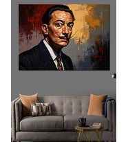 Sürrealist Ressam Salvador Dali Portresi Dekoratif Kanvas - Mdf Ahşap Tablo
