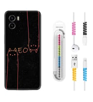 Vivo Y15S Y32 Y33S Y51 Y53S Kılıf Kablo Koruma Spiral Silikon Meow 1657
