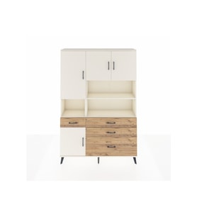 Arges Dolap 9 Raflı 4 Çekmeceli 4 Kapaklı 132x30x195 Aytaşı-Aytaşı/Çam