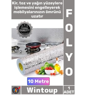 #Folyo Isıya Dayanıklı Yapışkanlı Kolay Silinebilir Mutfak Tezgah Üstü Folyo Gümüş 40 Cm X 10 Metre