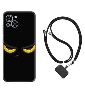 Reeder S23 Max Pro Kılıf Silikon Boyun Askılı İpli Desenli Silikon Black Eyes 1644