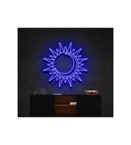 Güneş ve Ay Figürlü Dekoratif Neon Tabela