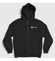 Presmono Unisex Siyah Logo Ai Chatgpt Yapay Zeka Fermuarlı Kapüşonlu Sweatshirt 442487tt