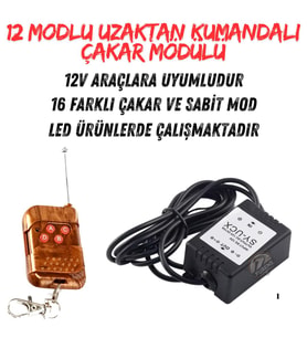 12 Modlu Kumandalı Çakar Modülü Sis Çakar Modülü Uzaktan Kumandalı F1 Çakar Mödül