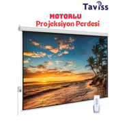 240x200 cm Motorlu Projeksiyon Perdesi, Yüksek Kalite, Kolay Kullanım