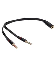 Hy-x78 Siyah 3.5mm to Audio + Mic 0.15m Kulaklık Çevirici