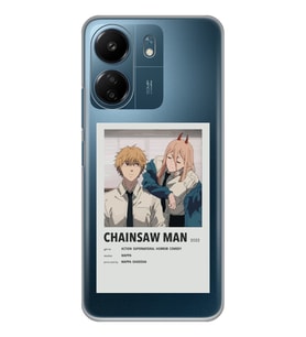 Xiaomi Redmi 13C Uyumlu Chainsaw Man Anime Tasarımlı Şeffaf Telefon Kılıfı