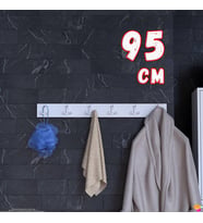 Modilayn ARI Serisi (91,4x9,6 cm) 18 Kancalı Banyo Askısı - 6'lı Set Ekstra Düzen ve Yer Tasarrufu