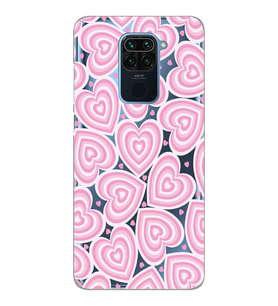 Xiaomi Redmi Note 9 Uyumlu Kalp Desenli Şeffaf Telefon Kılıfı