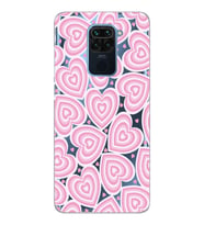 Xiaomi Redmi Note 9 Uyumlu Kalp Desenli Şeffaf Telefon Kılıfı