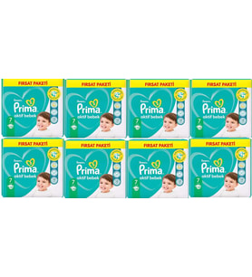 Prima Bebek Bezi Aktif Bebek 7 Beden 272 Adet (34x8 Paket) Fırsat Paketi