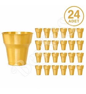 Parti Plastik Bardak 24lü Gold