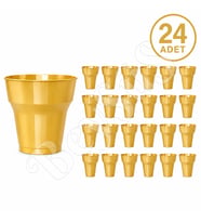 Parti Plastik Bardak 24lü Gold