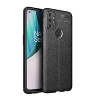 One Plus Nord N100 Kılıf Zore Niss Deri Desenli Silikon Kılıf (Siyah)