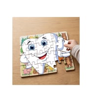 Mutlu Gülen Diş Tasarımlı 24 Parça Ahşap Çocuk Puzzle MPK0922