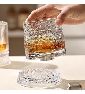 360 Derece Dönen Bardak - 280 ml - Kristal Cam