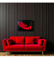 Dekoratif Soyut Tablo 50 x 70 cm CAN102 - Ev - Otel - Ofis - Hastahane - Kafe - Restourant Dekorasyonu (Kırmızı)