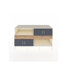 Kronos Konsol 3 Raflı 2 Çekmeceli 4 Kapaklı 176x59x99 Aytaşı-Antrasit/Çam