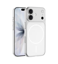 Apple iPhone 17 Uyumlu Kılıf Zore M-Safe Şarj Özellikli Kamera Korumalı Spark Kapak (Gümüş)
