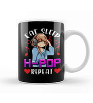 Cute Eat Sleep K Pop Repeat KPop Korean Music Kupa Bardak Porselen