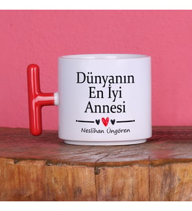 Anneye Hediye Dünyanın En İyi Annesi Tasarımlı Kişiye Özel İsimli Kupa Bardak