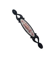 MİRAY 128 mm Metal siyah  porselen motif  desenli / 5 ADET
