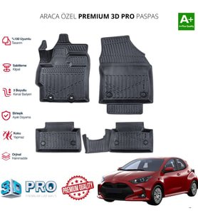 TOYOTA YARİS ARACA ÖZEL 3D PASPAS 2020 2021 2022 2023 2024